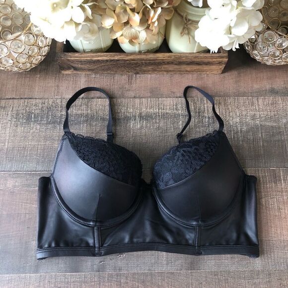 La Senza Faux Leather Bra Top - Picture 1 of 5